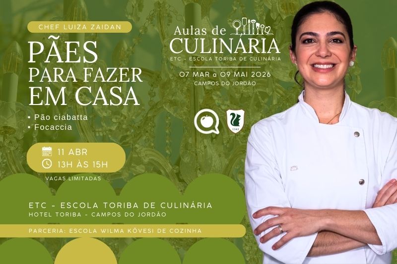 Aulas de Culinária Toriba e Chef Luiza Zaidan, da Wilma Kovesi de Cozinha - Hotel Toriba em Campos do Jordão